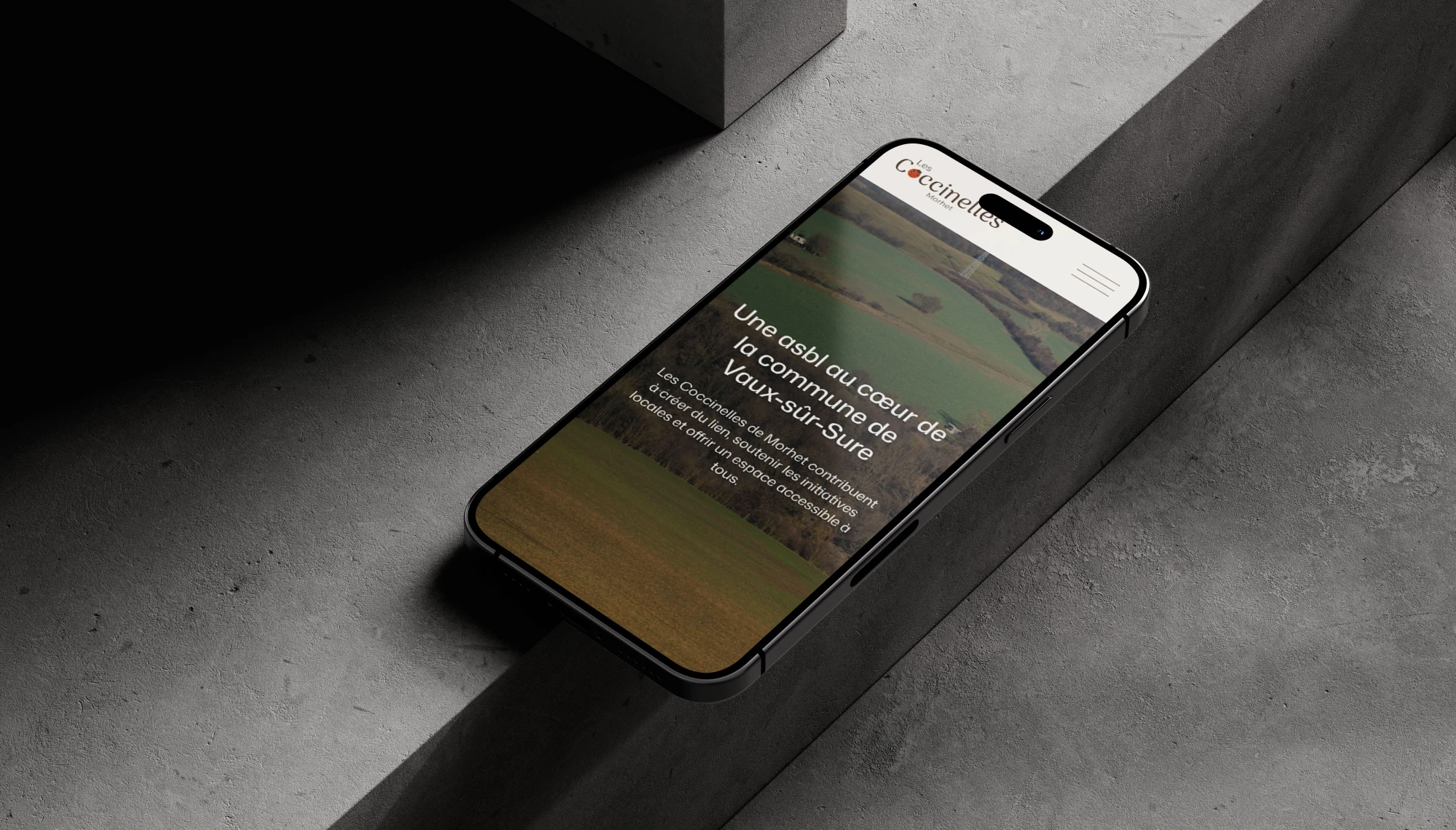 Présentation du site de présentation du refuge sur un téléphone