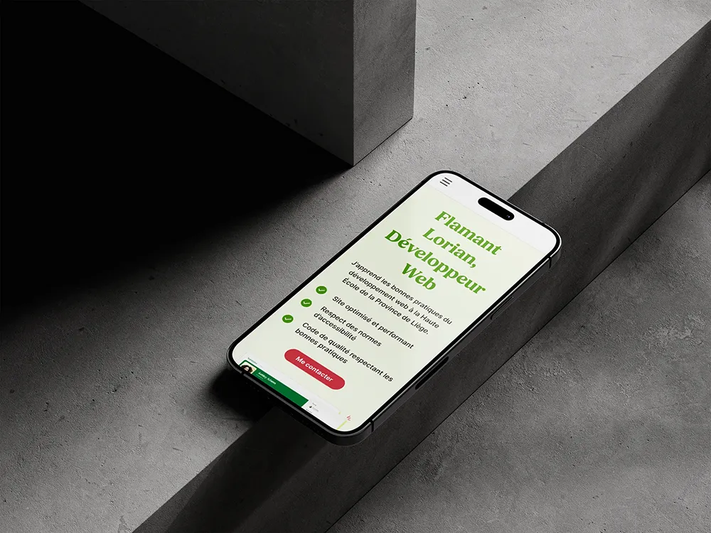 Site simulation on a black iPhone