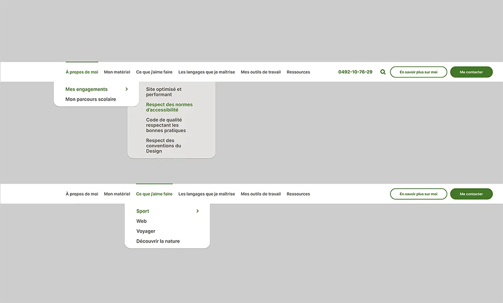 DropDown Menu screenshot