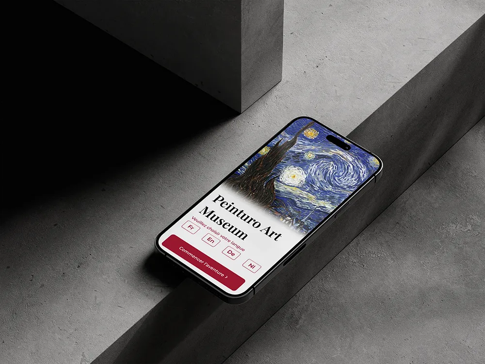 Simulation of my application on a black Iphone