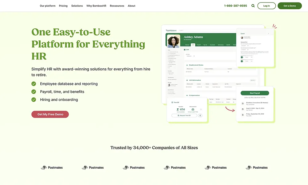 Screenshot of the home page of the original site